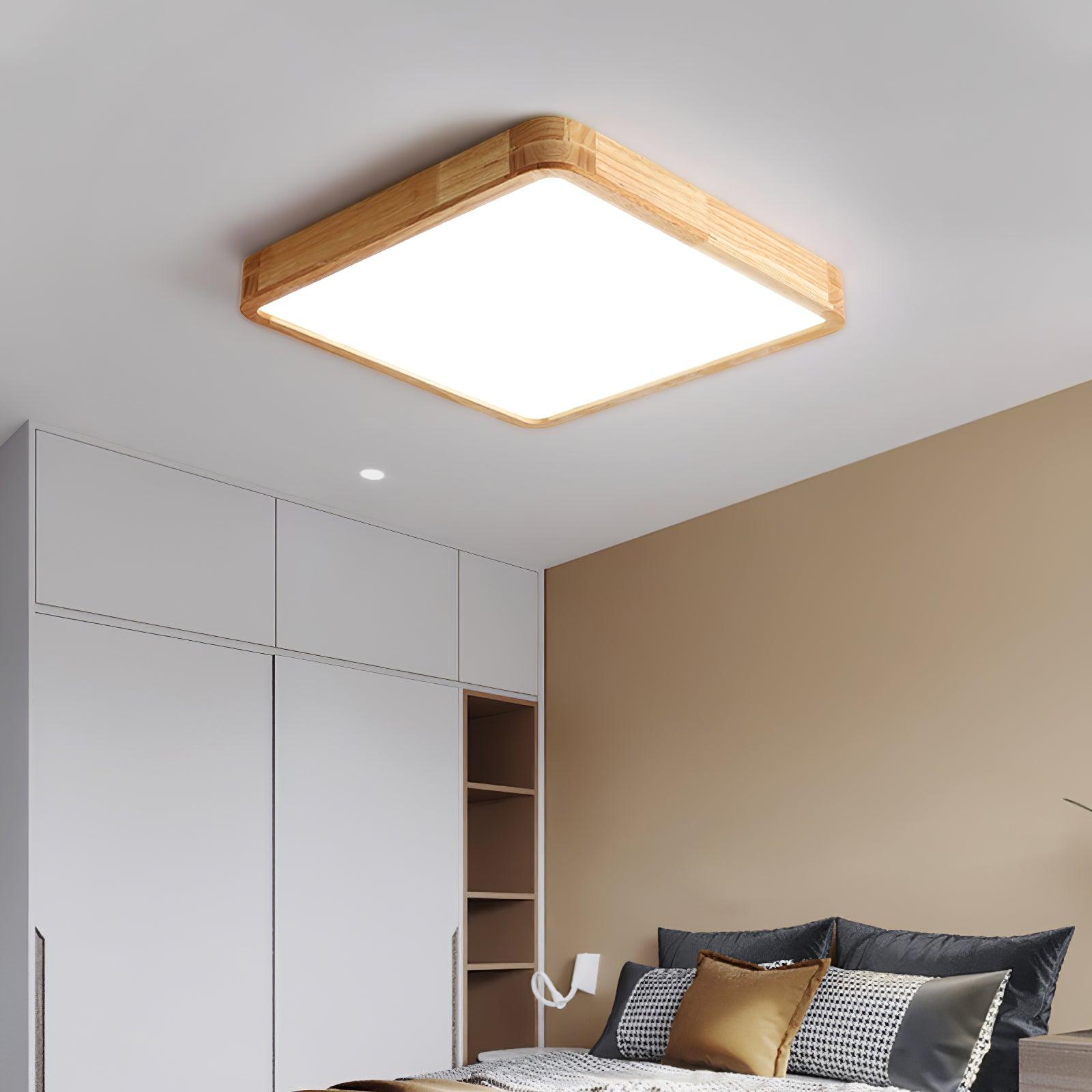 Scandinavian Wooden Ceiling Lamp - Geometric Design Home Lighting