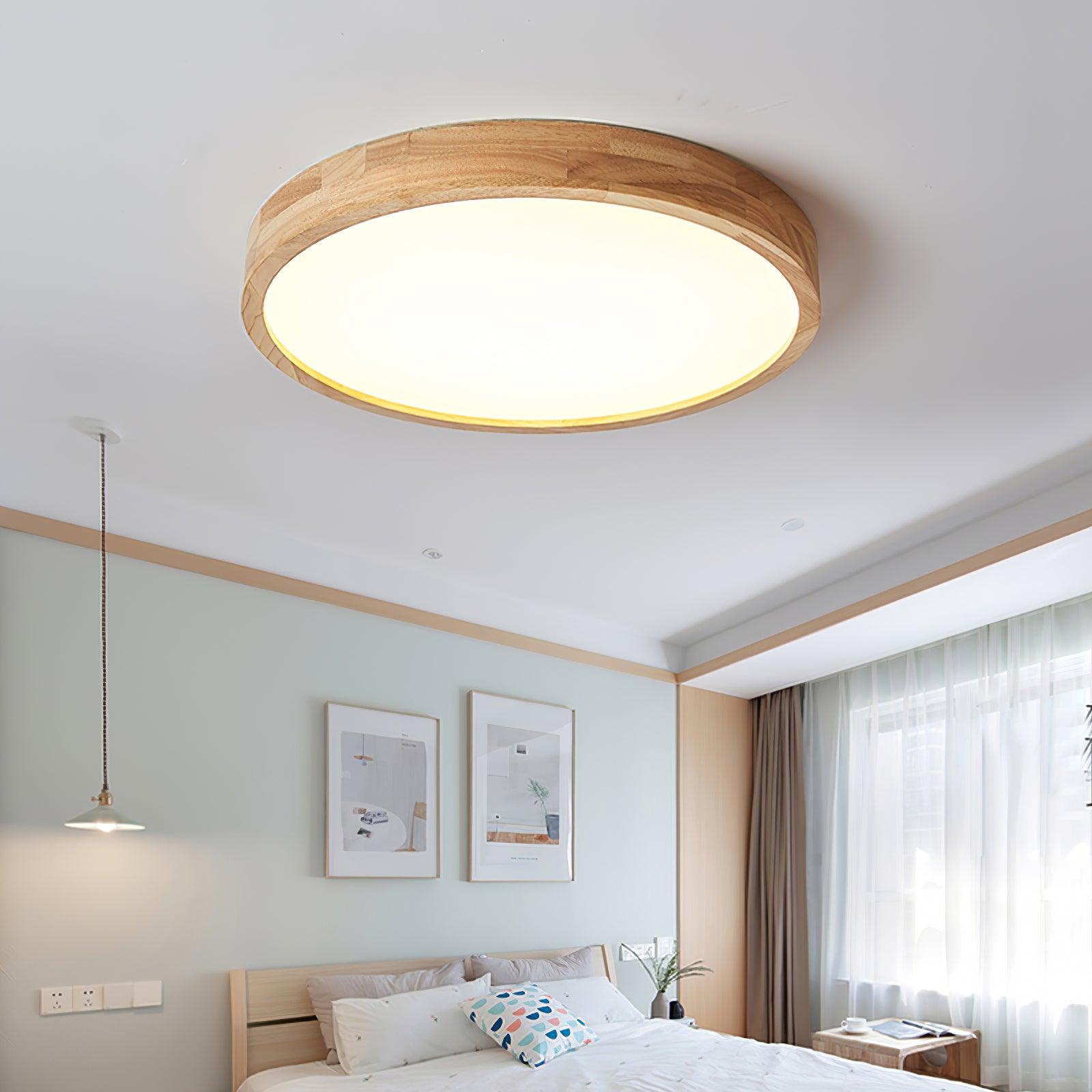 Scandinavian Wooden Ceiling Lamp - Geometric Design Home Lighting