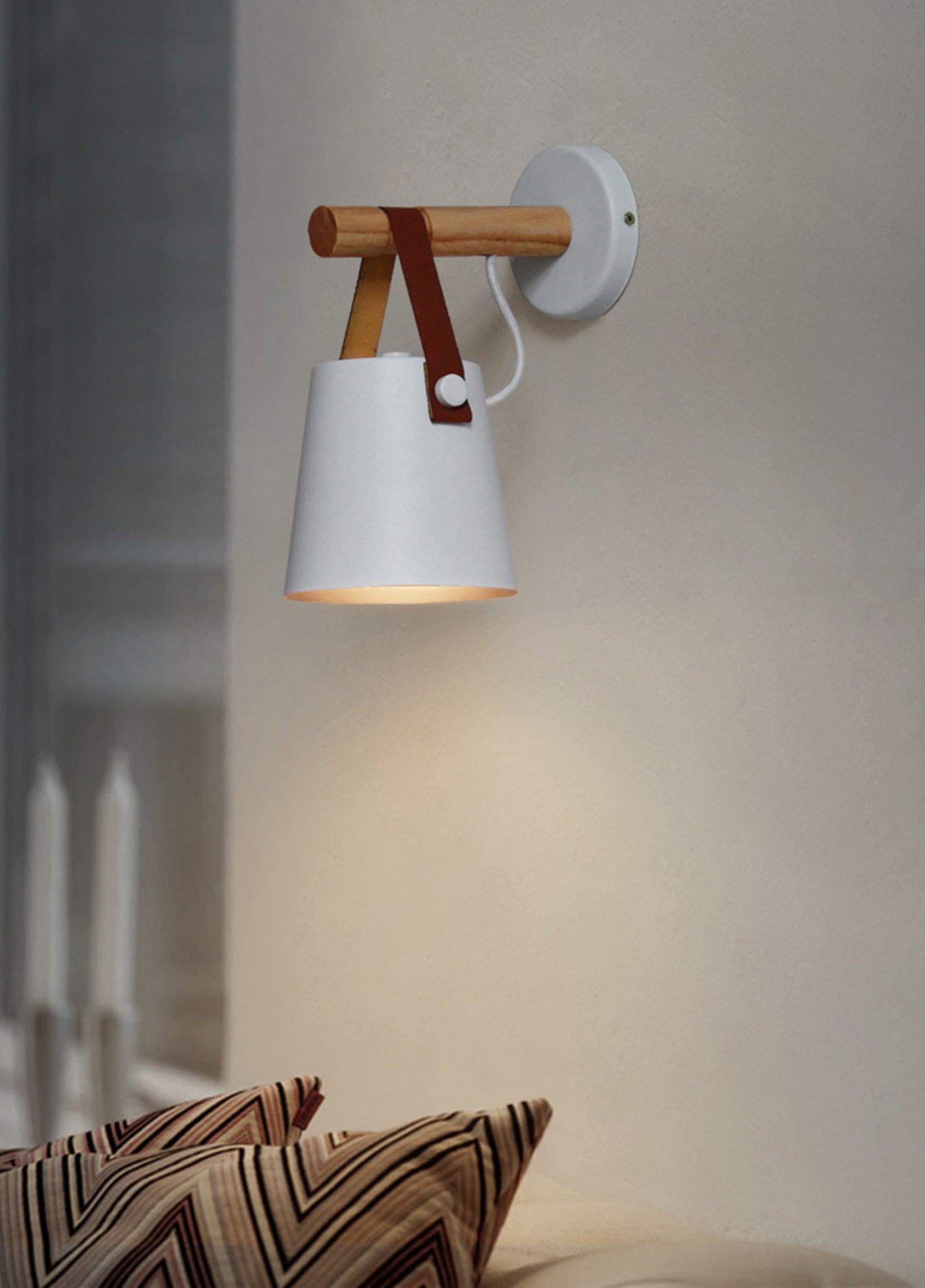 Wooden Cone Wall Sconce | Natural Wood Finish | Bedroom & Living Room