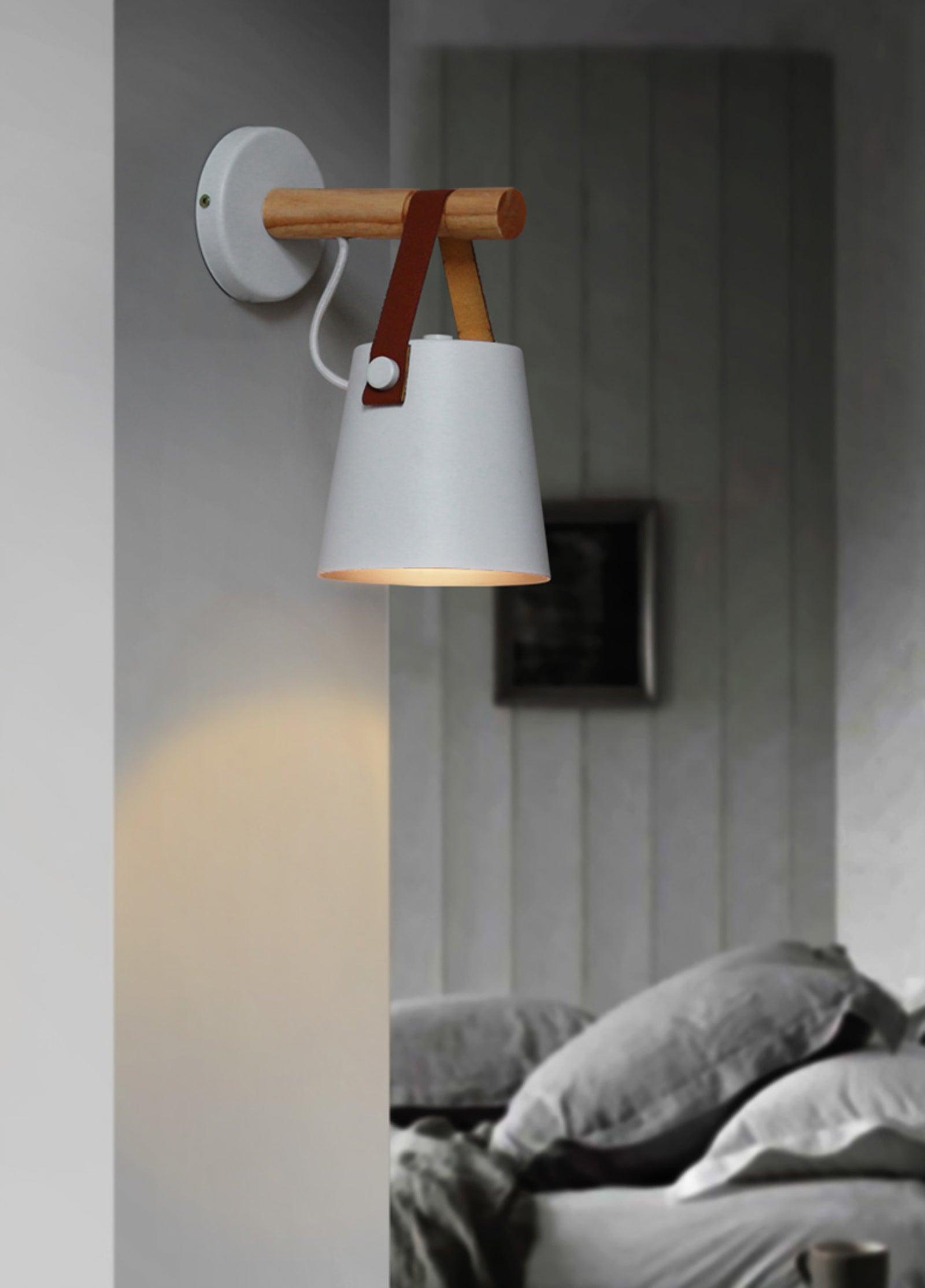 Wooden Cone Wall Sconce | Natural Wood Finish | Bedroom & Living Room