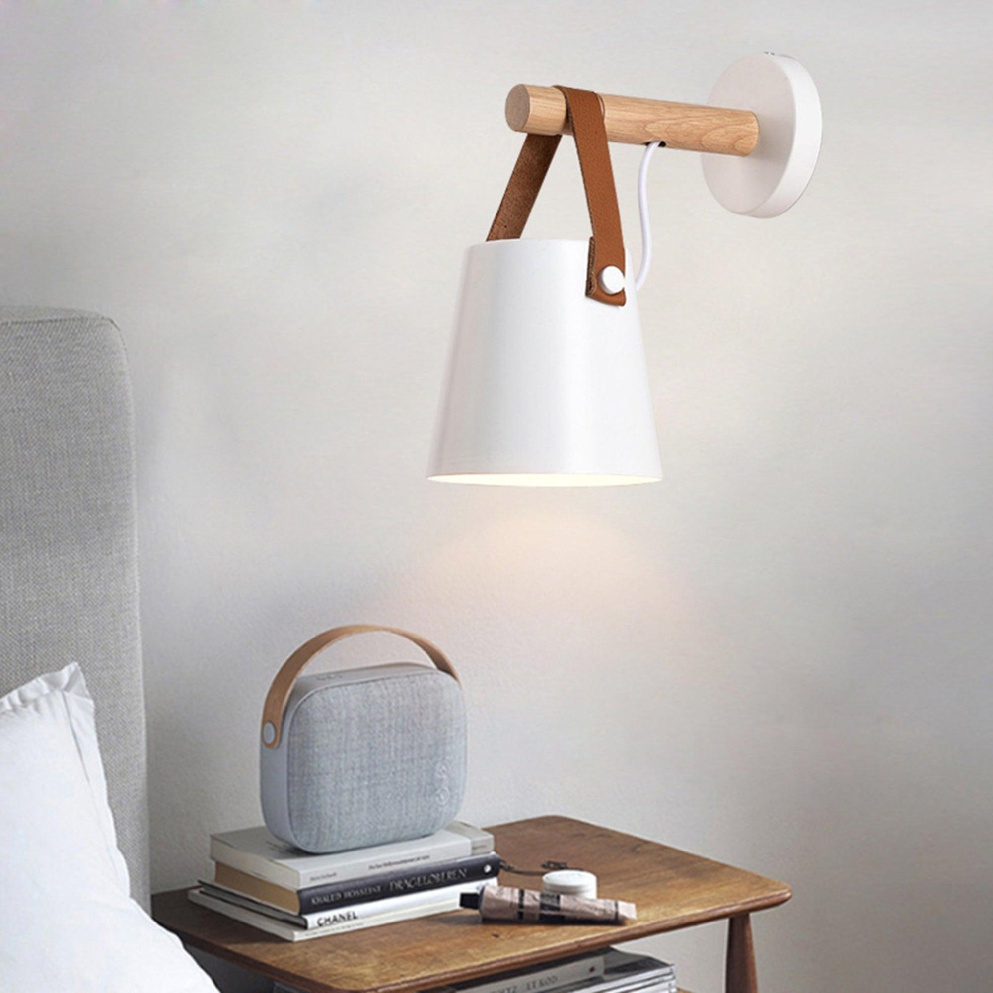 Wooden Cone Wall Sconce | Natural Wood Finish | Bedroom & Living Room