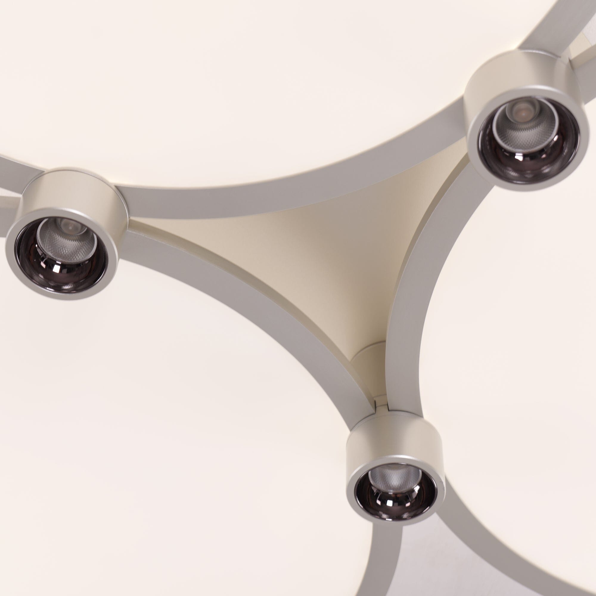 Three-Disk Full Spectrum Ceiling Light – Modern Silver & Gold Finish