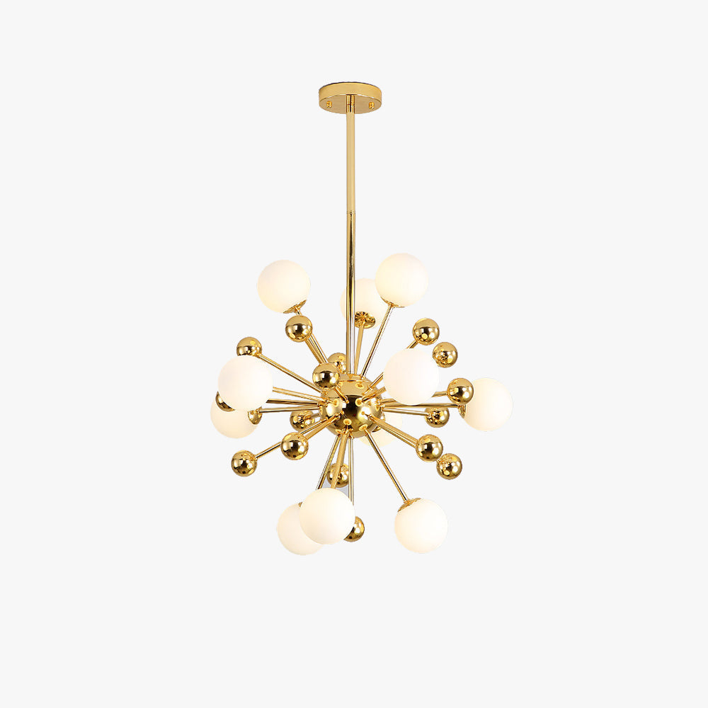 Modern Nordic Chandelier – Firework-Inspired LED Lighting in Gold Finish