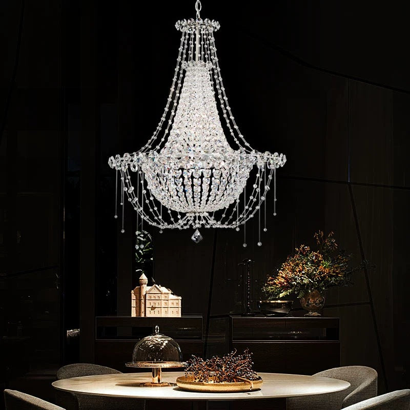Modern Crystal Chandelier – Italian-Inspired Round Design Ceiling Lamp