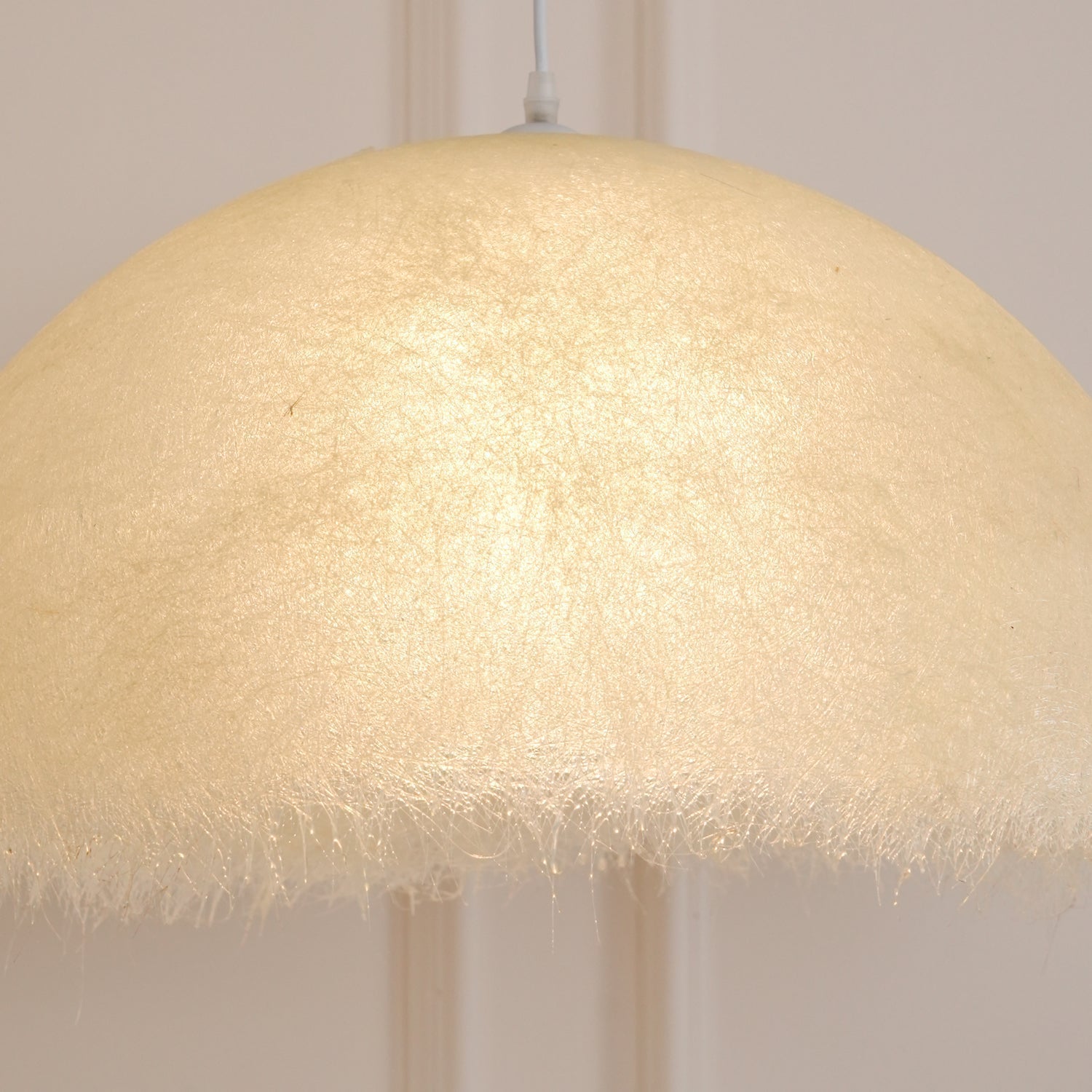 White Dome-Shape Feather Pendant Light