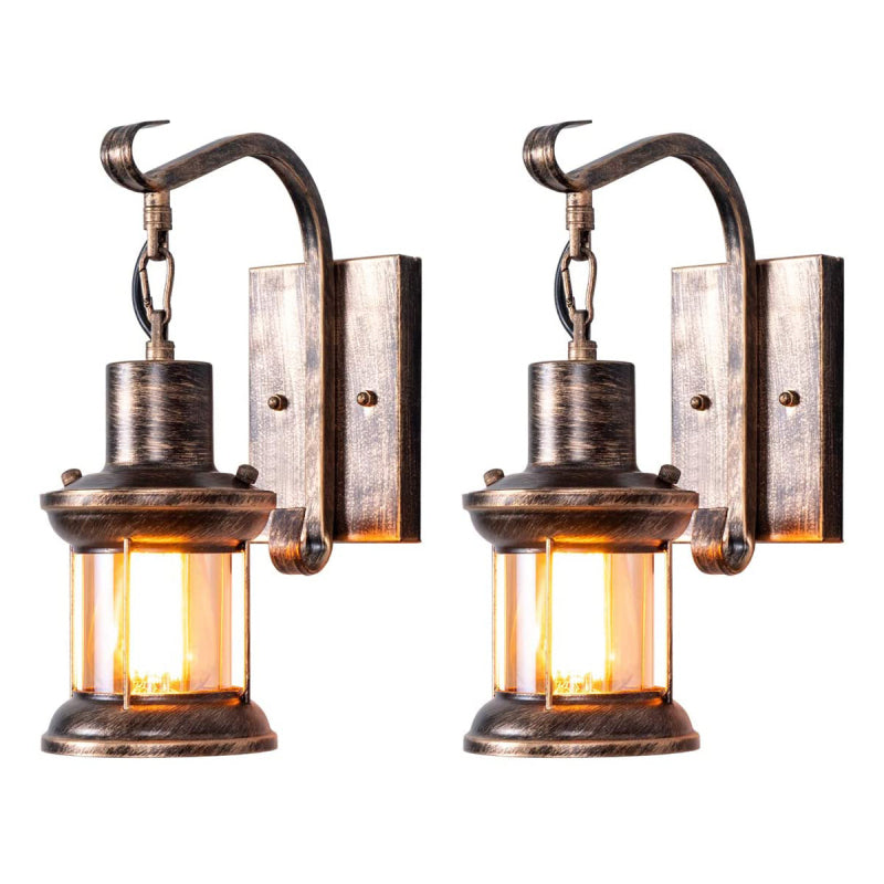 Industrial Plug-In Wall Light – Vintage Sconce with Clear Glass Shade