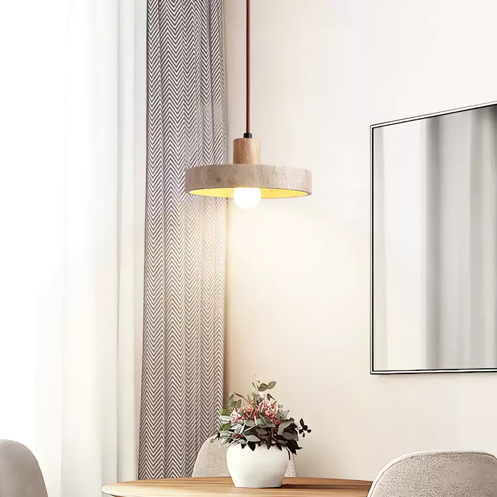 Compact Vintage-Style Pendant Light | Wabi-Sabi Accent