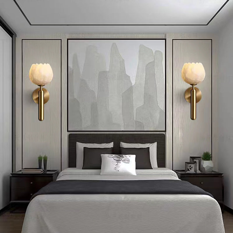 Wall-Mounted Marble Rose Lamp