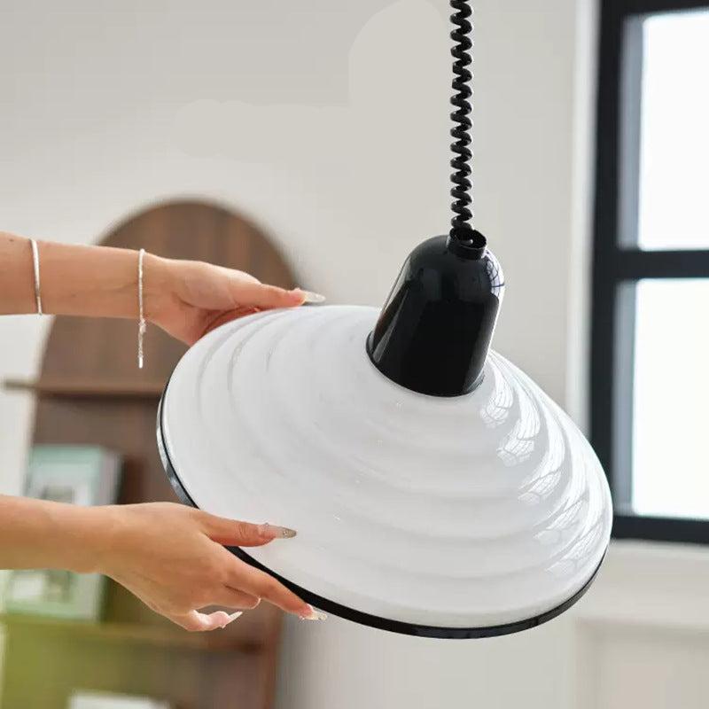 Cream Wind Glass Hanging Lamp | French Style Pendant Light