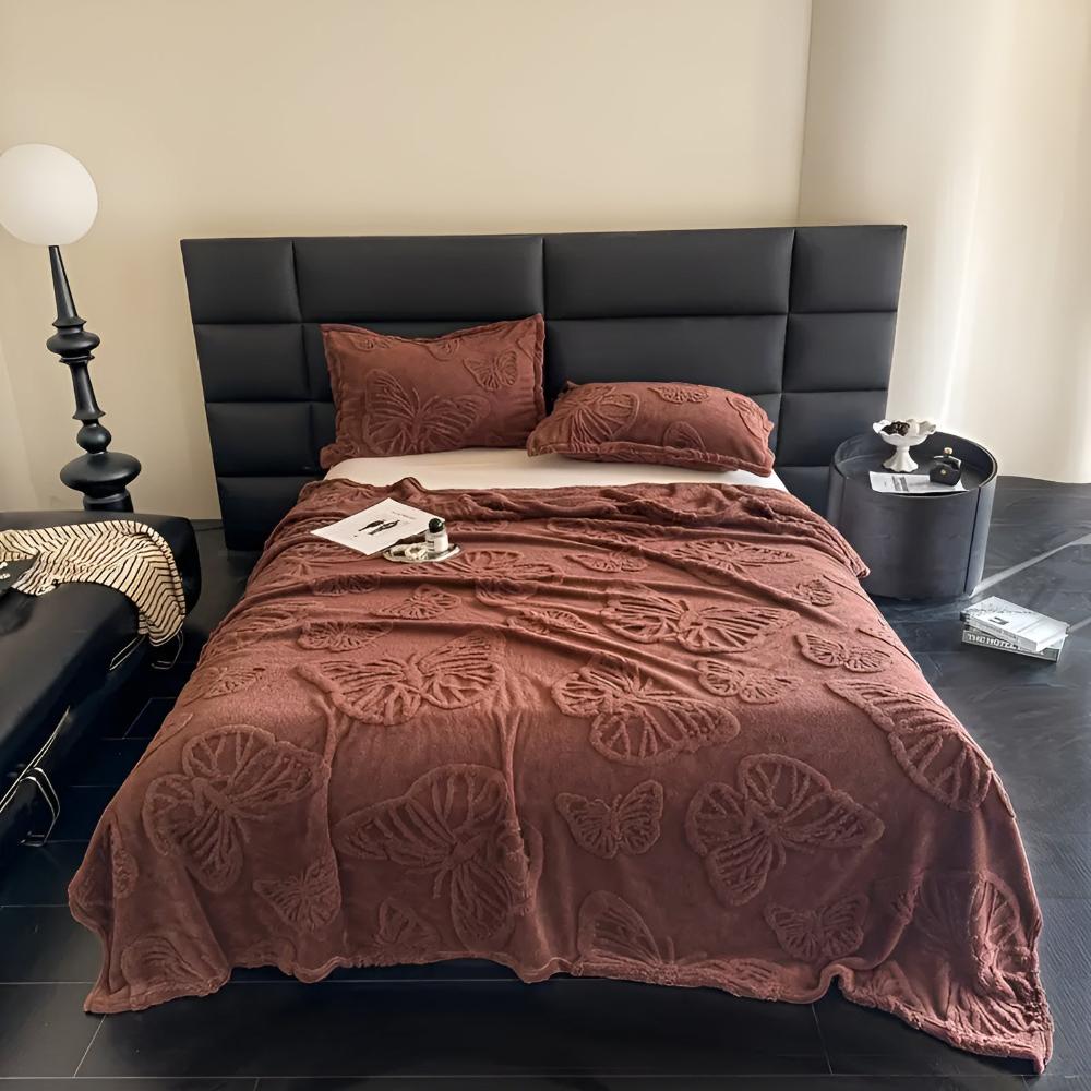 Soft Butterfly Pattern Flannel Blanket