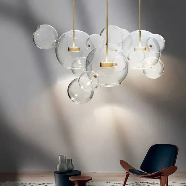 Bubble Glass Globe Chandelier | Metal & Glass Pendant Light