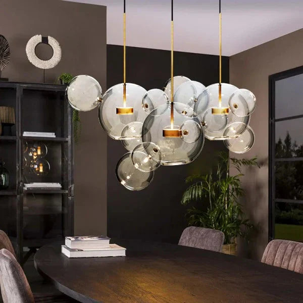 Bubble Glass Globe Chandelier | Metal & Glass Pendant Light