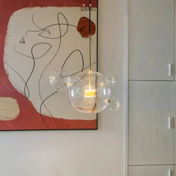 Bubble Glass Globe Chandelier | Metal & Glass Pendant Light