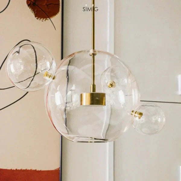 Bubble Glass Globe Chandelier | Metal & Glass Pendant Light