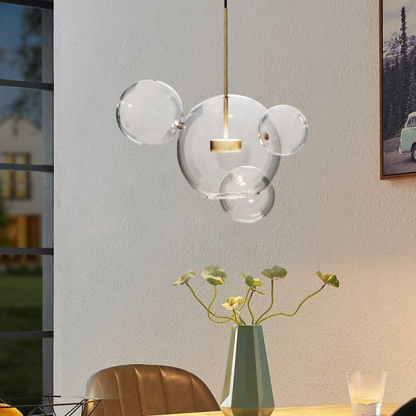 Bubble Glass Globe Chandelier | Metal & Glass Pendant Light