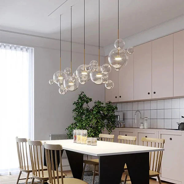 Bubble Glass Globe Chandelier | Metal & Glass Pendant Light