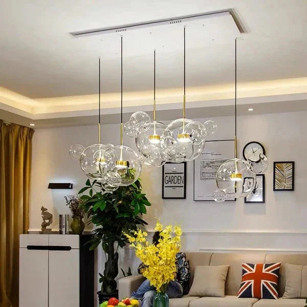 Bubble Glass Globe Chandelier | Metal & Glass Pendant Light