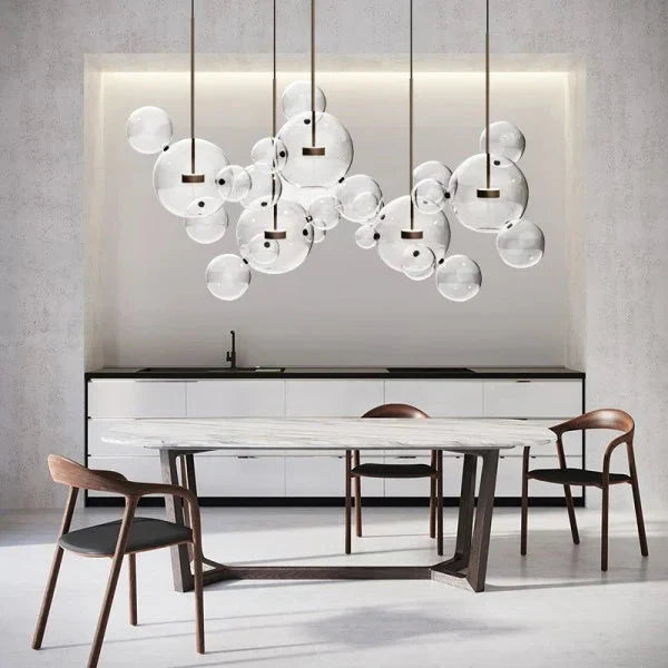Bubble Glass Globe Chandelier | Metal & Glass Pendant Light