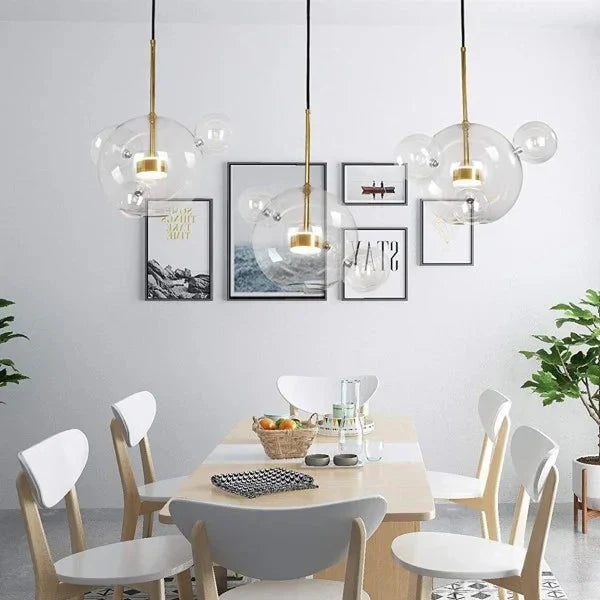 Bubble Glass Globe Chandelier | Metal & Glass Pendant Light