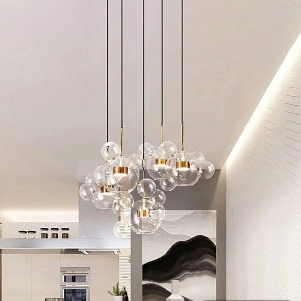 Bubble Glass Globe Chandelier | Metal & Glass Pendant Light