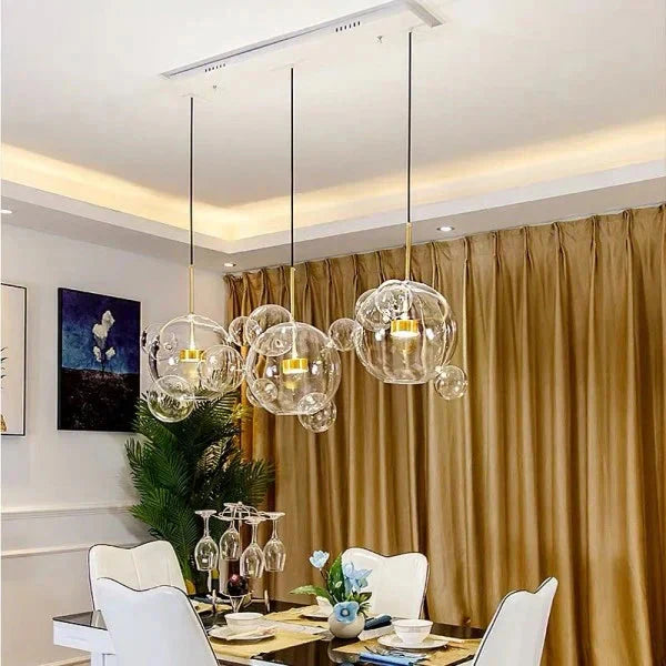 Bubble Glass Globe Chandelier | Metal & Glass Pendant Light