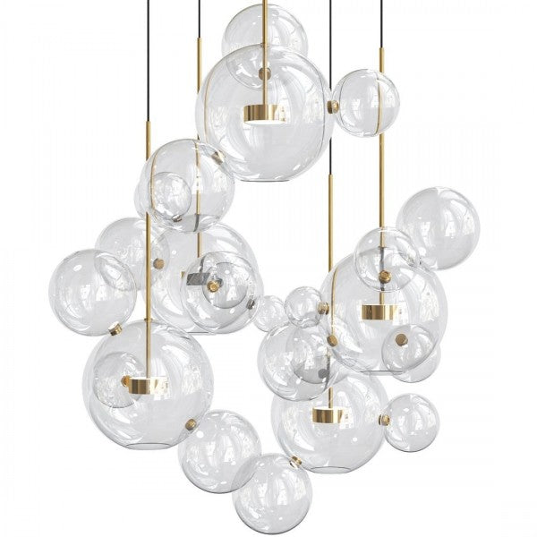 Bubble Glass Globe Chandelier | Metal & Glass Pendant Light