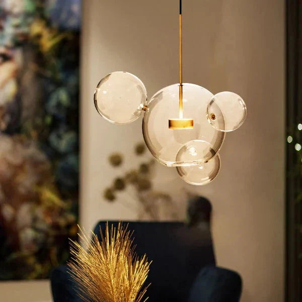 Bubble Glass Globe Chandelier | Metal & Glass Pendant Light