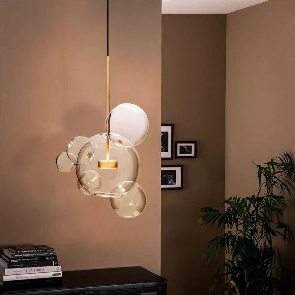 Bubble Glass Globe Chandelier | Metal & Glass Pendant Light
