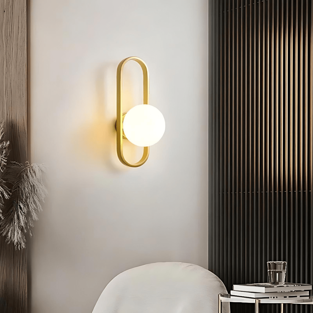 LED Glass Globe Wall Sconce – Oval Frame Wall Lamp