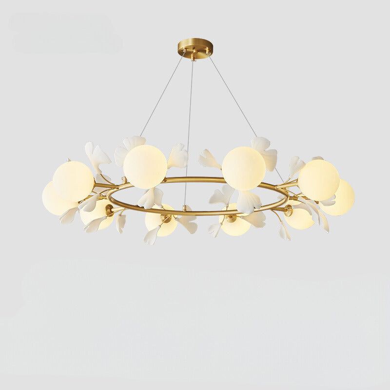 Modern Leaf Glass Chandelier – Creative Minimalist Ceiling Light