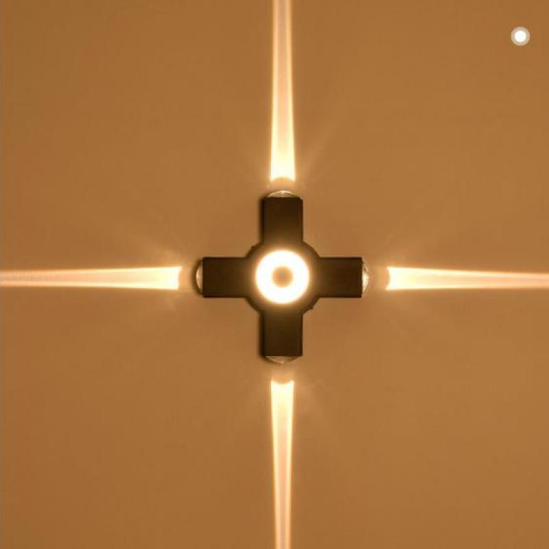 Weatherproof Cross-Form Outdoor Wall Light with Soft White LEDs