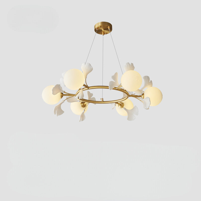 Modern Leaf Glass Chandelier – Creative Minimalist Ceiling Light