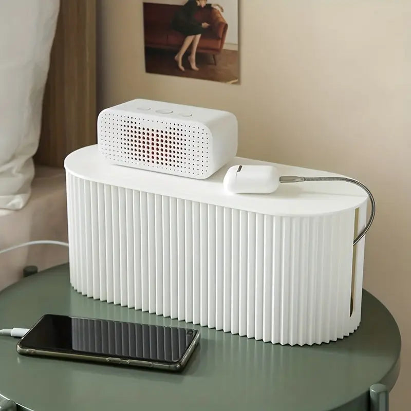 Compact Cable Box Organizer for Power Strips and Cords