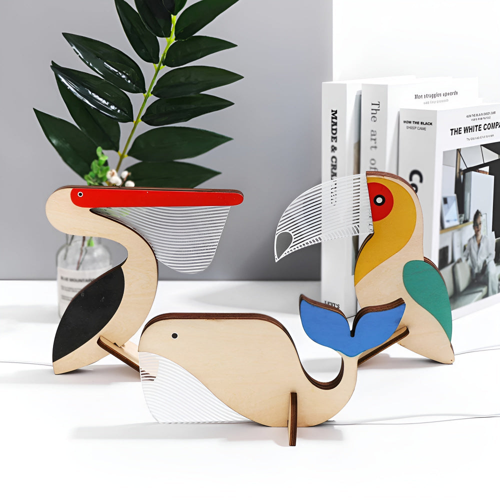 Wooden Kids’ Table Lamp with Animal Design – Decorative Lighting