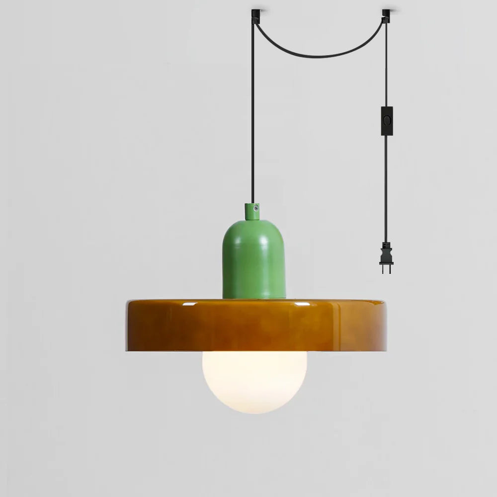 Colourful Disc Orb Plug-in Pendant Light – Lighting Fixture in 6 Colours