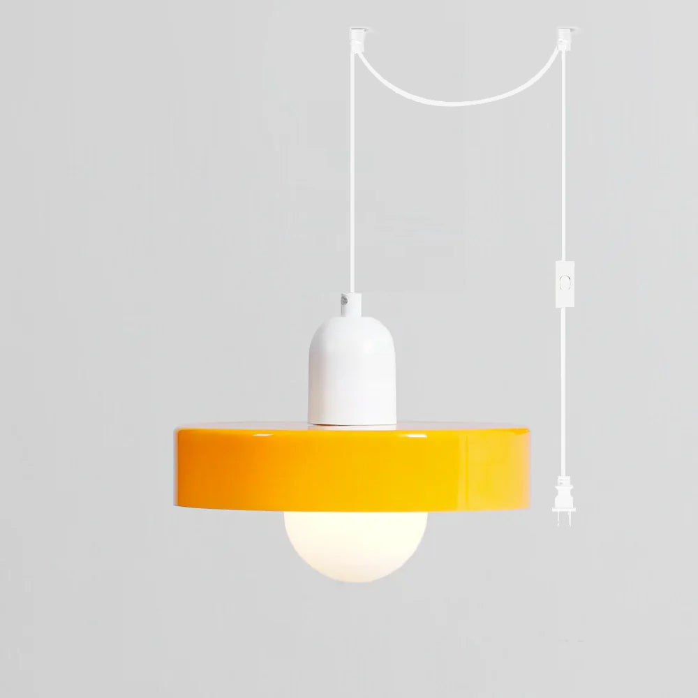 Colourful Disc Orb Plug-in Pendant Light – Lighting Fixture in 6 Colours