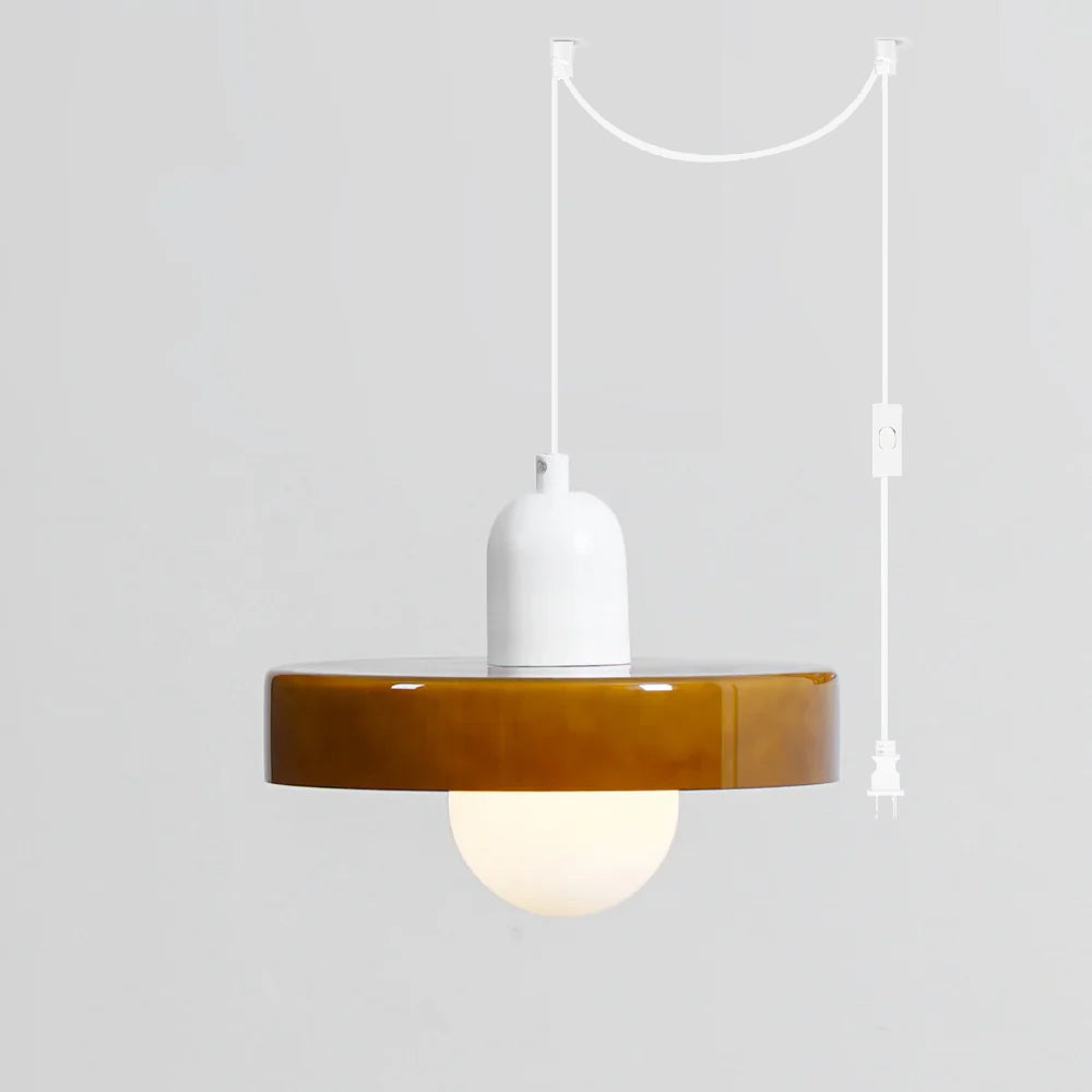 Colourful Disc Orb Plug-in Pendant Light – Lighting Fixture in 6 Colours