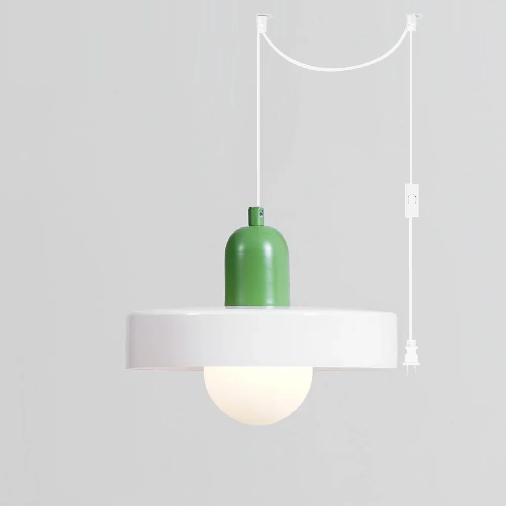 Colourful Disc Orb Plug-in Pendant Light – Lighting Fixture in 6 Colours