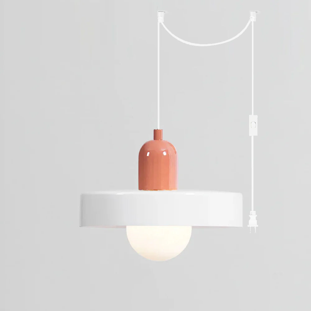 Colourful Disc Orb Plug-in Pendant Light – Lighting Fixture in 6 Colours