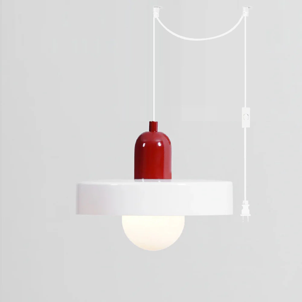 Colourful Disc Orb Plug-in Pendant Light – Lighting Fixture in 6 Colours