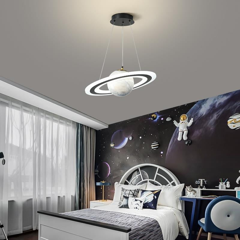 Saturn Style Glass Ball Pendant Light | Modern Planet Ceiling Lamp