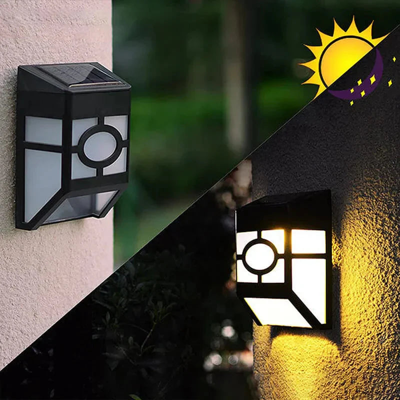 Outdoor Solar LED Wall Lights, 2-Pack | Weatherproof Wall Lights