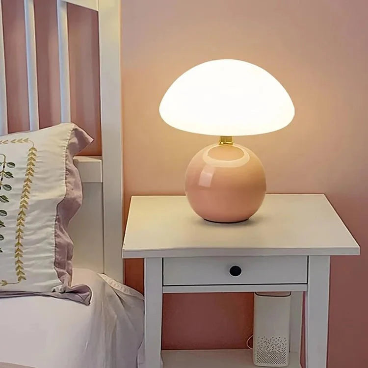 Mushroom-Shaped Lamp in Creamy White | Bedside Lamp
