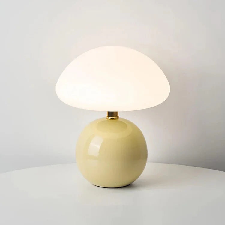 Mushroom-Shaped Lamp in Creamy White | Bedside Lamp