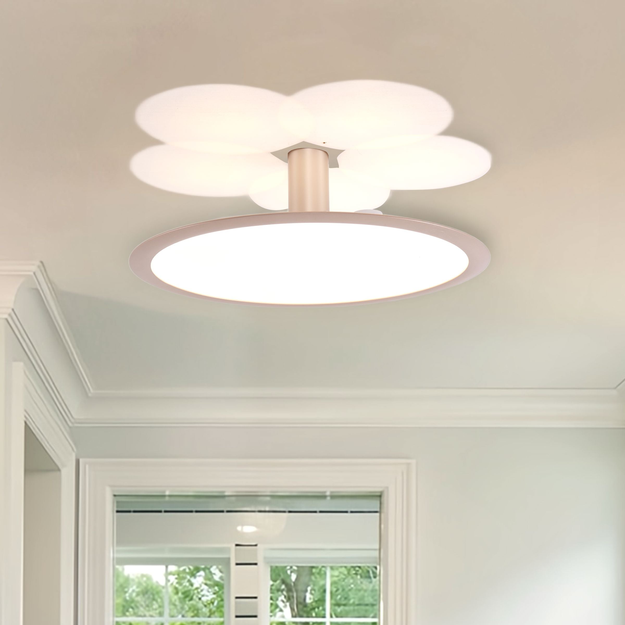 Brushed Rose Gold Aluminium Ceiling Light - Stepless Dimming Feature