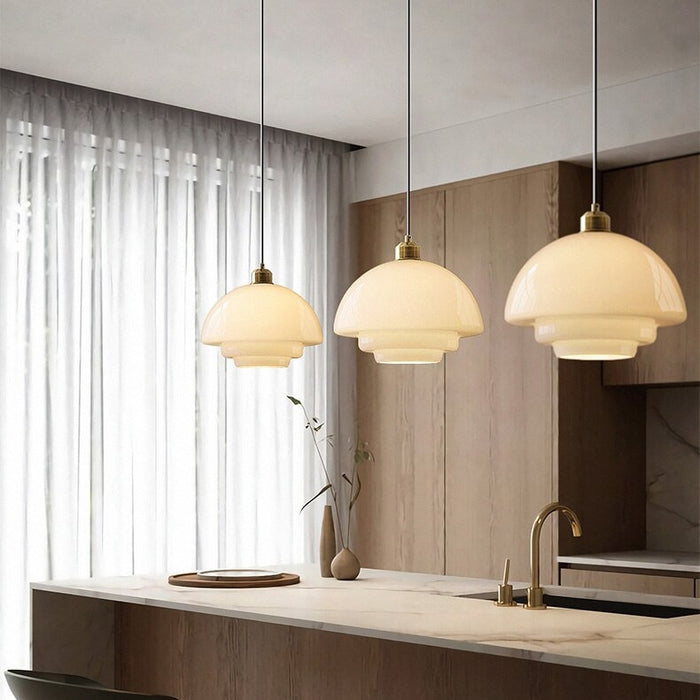 Hanging Pendant Light | Frosted White Glass
