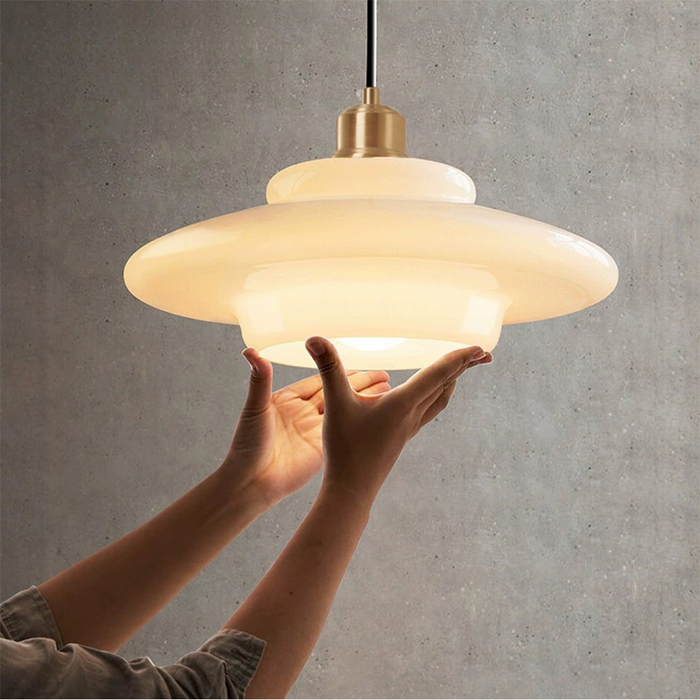 Hanging Pendant Light | Frosted White Glass