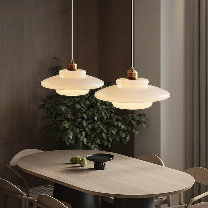 Hanging Pendant Light | Frosted White Glass