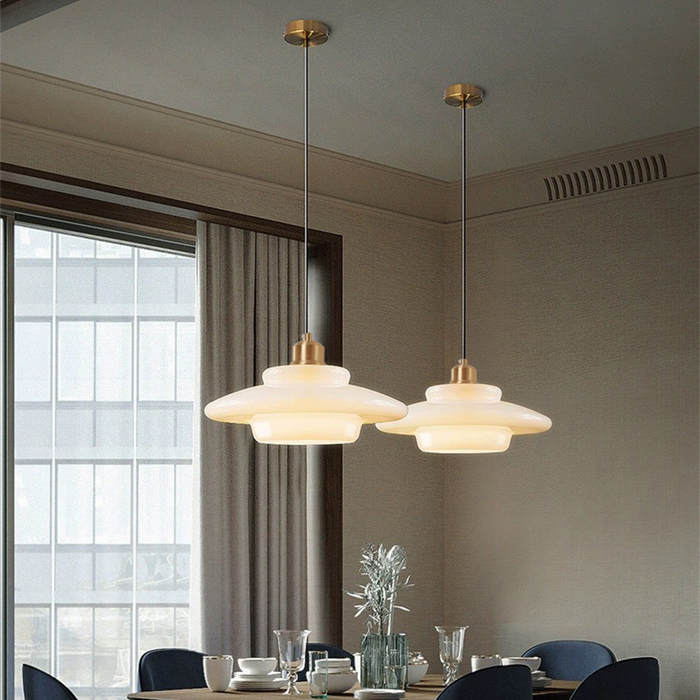 Hanging Pendant Light | Frosted White Glass