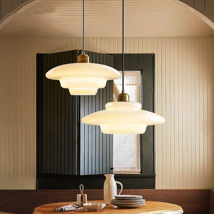 Hanging Pendant Light | Frosted White Glass
